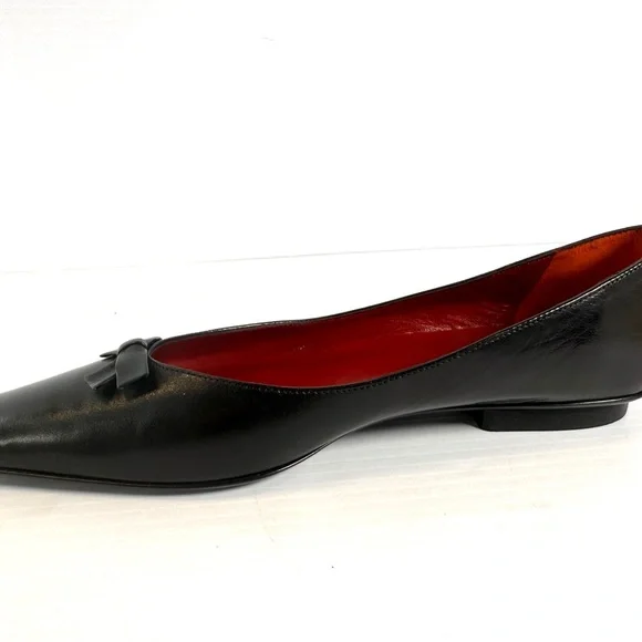 Ann Taylor Monet Black Napa Leather Loafers with Red Interior - Picture 8 of 14